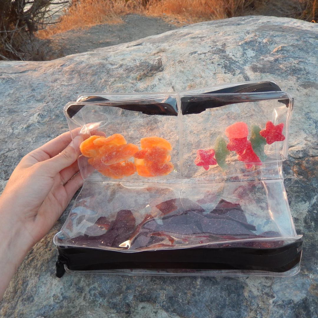 Food-grade DivideNPac bag separated fruit snacks compartments outdoor picnic