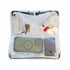 DivideNPac clear stadium bag open showing 3 zippered compartments organized with phone, keys, sunscreen, and gameday essentials.